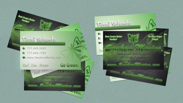 Smoker's Marina Business Card Design